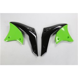 UFO KAWASAKI RADIATOR SHROUDS KX250F 06-07 (STD COLOUR BLK/021/026 GRN) [ONC01] #