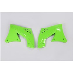 UFO KAWASAKI RADIATOR SHROUDS KX250F 2009 & 2012 GRN [ONC01] #