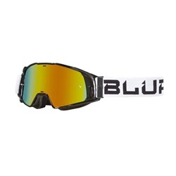 BLUR B-20 GOGGLE FLAT BLK/WHT (RAD-RED LENS)