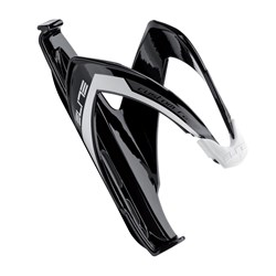 ELITE BOTTLE CAGE CUSTOM RACE GLOSS BLK WHT RUBBER #