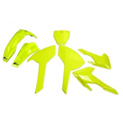 UFO HUSQVARNA PLASTICS KIT  TC/FC125-250-350-450 16-18 (FLU YEL) NO TC250 16 (WILL BECOME HUKIT616FEDFLU) #