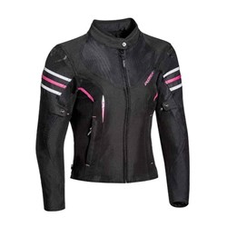 IXON ILANA LADY JKT BLK/WHT/FUS (LG) [ONC01]