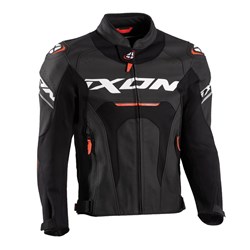 IXON JACKAL LEATHER JKT BLK/WHT/RED (MD) [ONC01]