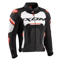 IXON JACKAL LEATHER JKT WHT/RED/BLK (XL) [ONC01]