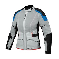 IXON M-NJORD LADY JKT LT GRY/BLU (SM) [ONC01]