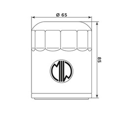 MIW OIL FILTER PO22001 (HF198 / KN198) POLARIS/VICTORY  [ONC01] #