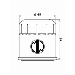 MIW OIL FILTER PO22002 (HF199 / KN199) INDIAN/POLARIS  [ONC01] #