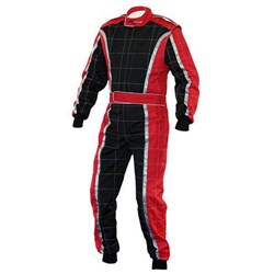 RJAYS RACESTAR LEVEL 2 KART SUIT ADULT BLACK/SILVER/BLACK (LG) [ONC01]