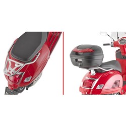 GIVI SPECIFIC MONOLOCK REAR RACK CHROMED - VESPA GTS12-150 08-22 / GTS310 25- / GTS125-300-310 23-26 (USE WITH MONOLOCK CASE PLATE)