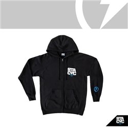 STACYC APPAREL - HOODIE ZIP UP STACKED LOGO - WOMENS | L | BLACK (Hoodies)