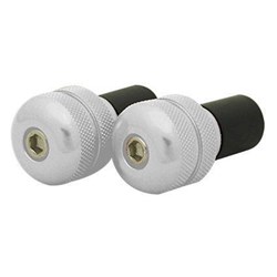 ##TARMAC BAR ENDS KNURLED 21MM LONG SILVER
