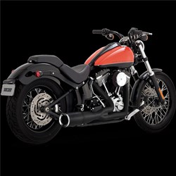 V & H HI-OUTPUT 2-1 SHORT BLACK SOFTAIL 86-17 (EXCL ROCKER/CVO 09  &  FXSB/FXSE)  [ONC01] #