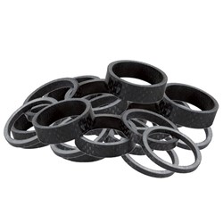 X-TECH HEADSET SPACER CARBON BLACK 1 1/8 INCH x 25mm (5 PACK) (2E) #