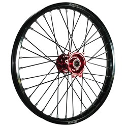 XTECH KTM/HUSQ/GAS GAS 1.60x21 FRONT BLK RIM/RED HUB/BLK SPK #