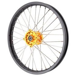 XTECH SUZ RMZ 1.6x21 FRONT BLK RIM/GLD HUB/SLV SPK #